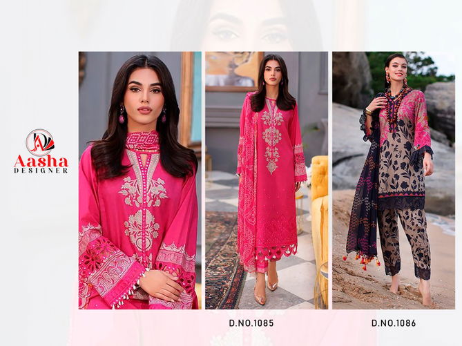 Sana Safinaz Vol 2 By Aasha Printed Cotton Pakistani Suits Wholesale Shop In Surat
